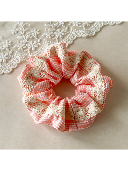 Gifty - Plaid Lace Trim High Stretch Hair Tie
