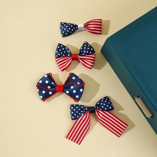 Beau - Polka Dot and Stripe Bow Hair Clip
