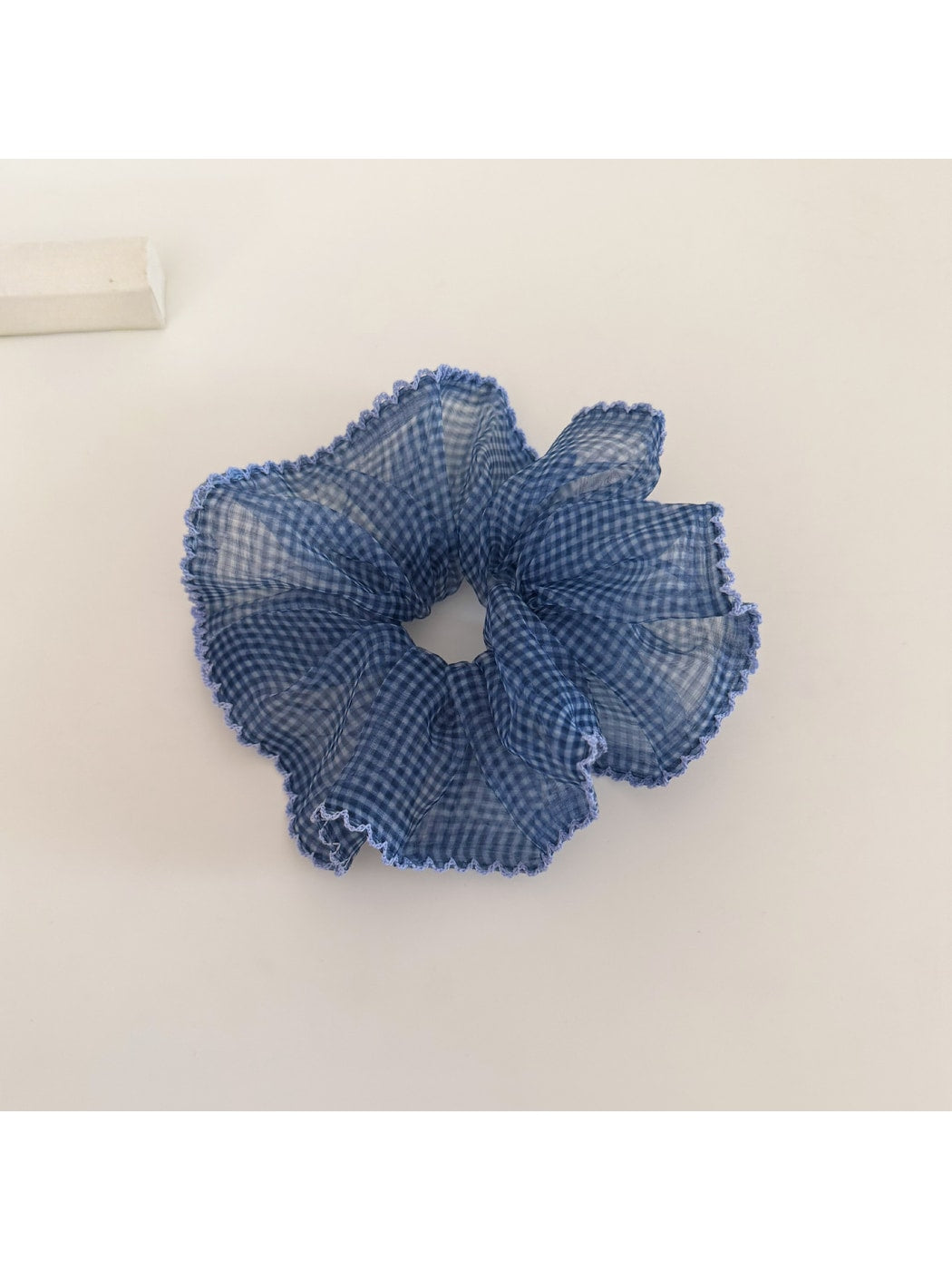 Gifty - Plaid Organza Look Polyester Scrunchie