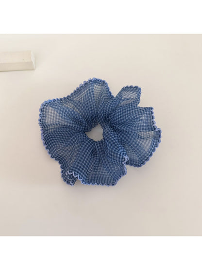 Gifty - Plaid Organza Look Polyester Scrunchie