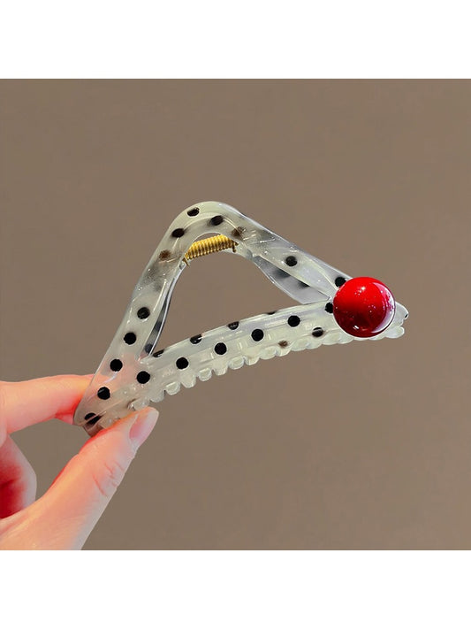 Beau - Plastic Polka Dot Triangle Hair Claw Clip