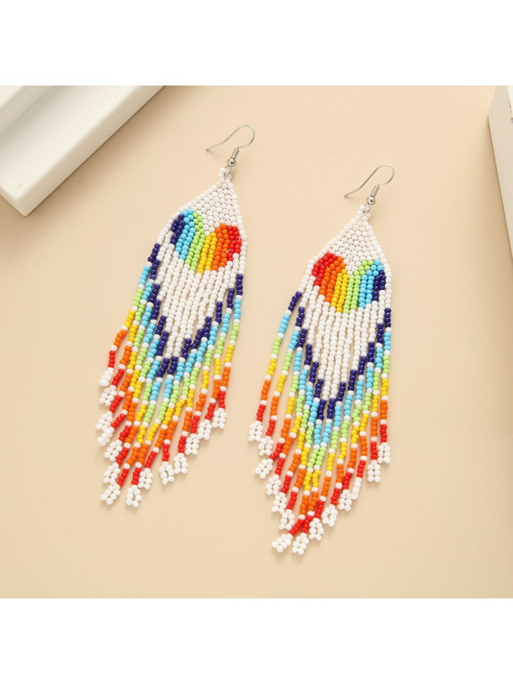 Earedge - Heart Drop Tassel Earrings