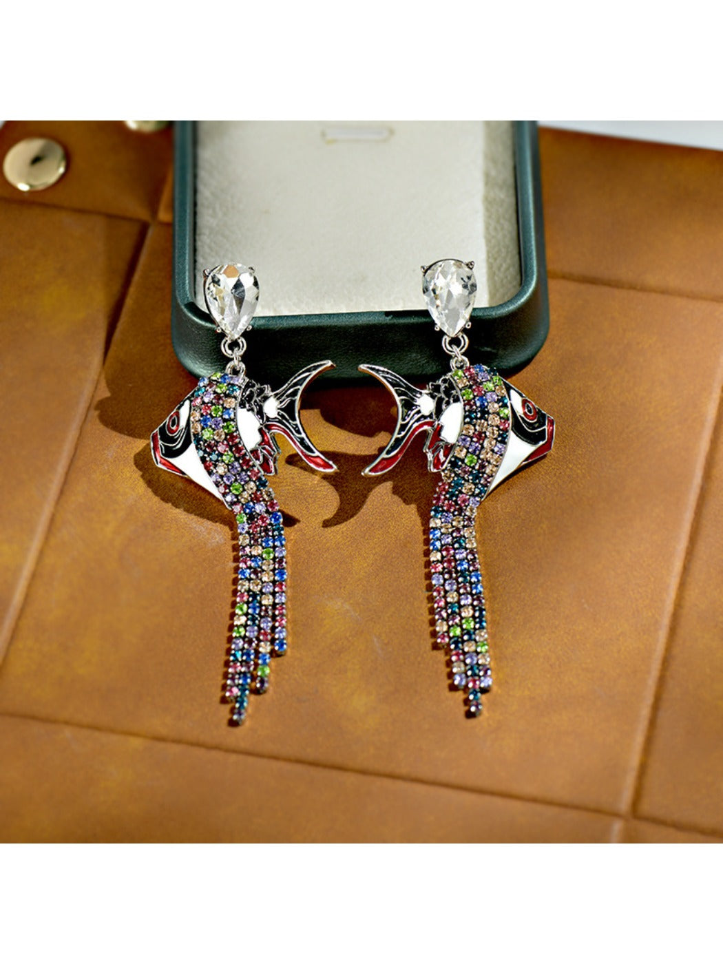 Earedge - Vintage Goldfish Drop Earrings With Tassels
