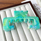 Beau - Open Square Marbled Finish Hair Claw Clip