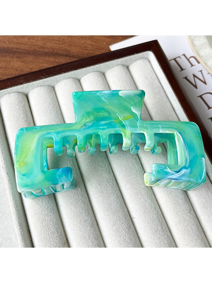Beau - Open Square Marbled Finish Hair Claw Clip