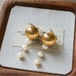Earedge - Vintage Geometric Drop Detail Stud Earrings
