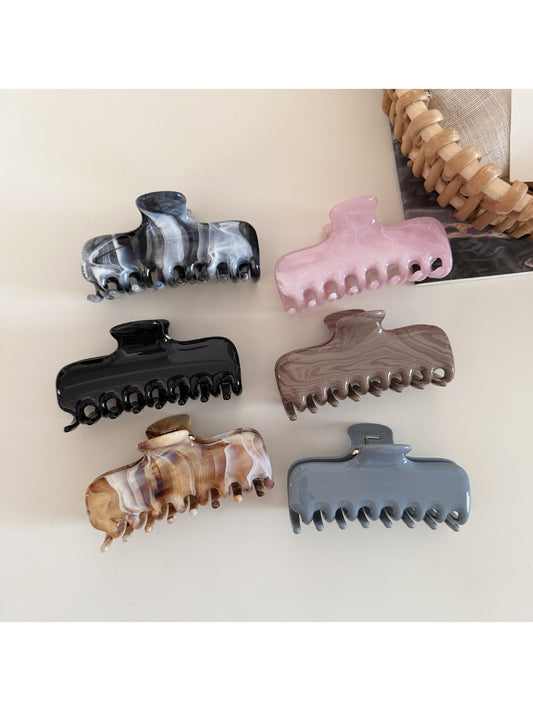 Beau - Square Acrylic Metal Hair Claw Clip
