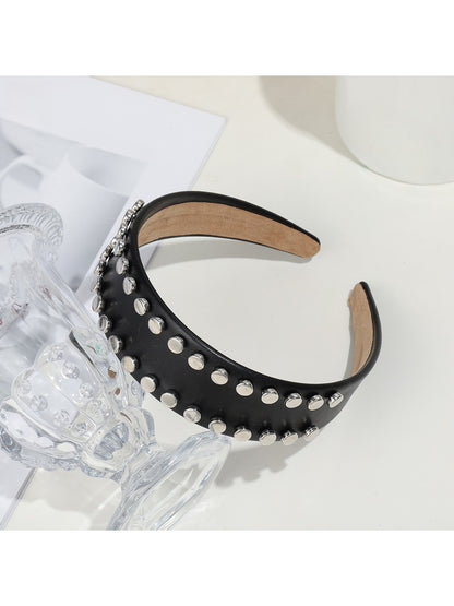 Gifty - PU Double Row Studded Geometric Headband