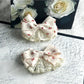 Beau - Cherry Print Bow Lace Trim Spring Hair Clip