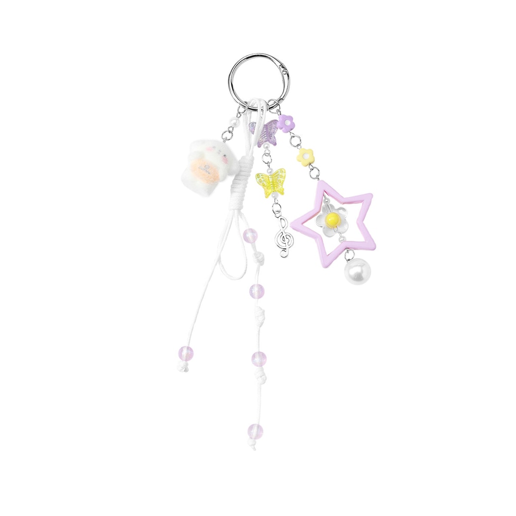 Keypus - Cute Dog Star Pendant Beaded Keychain