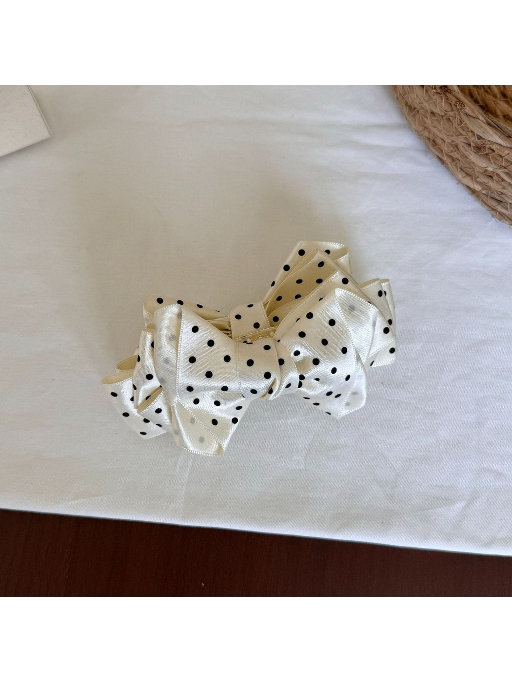 Beau - Polka Dot Bow Ponytail Banana Clip