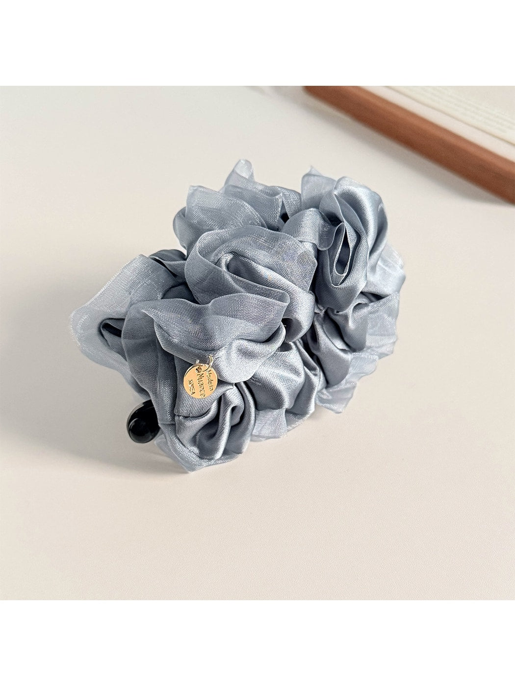 Beau - Bubble Pleated Mesh Flower Bud Banana Clip