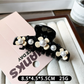 Beau - Flower Accent Ring Shape Acetate Claw Clip