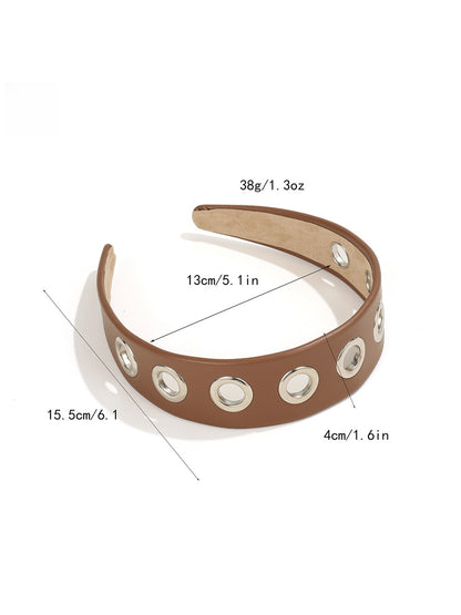 Gifty - Fashion PU Alloy Circle Accent Headband