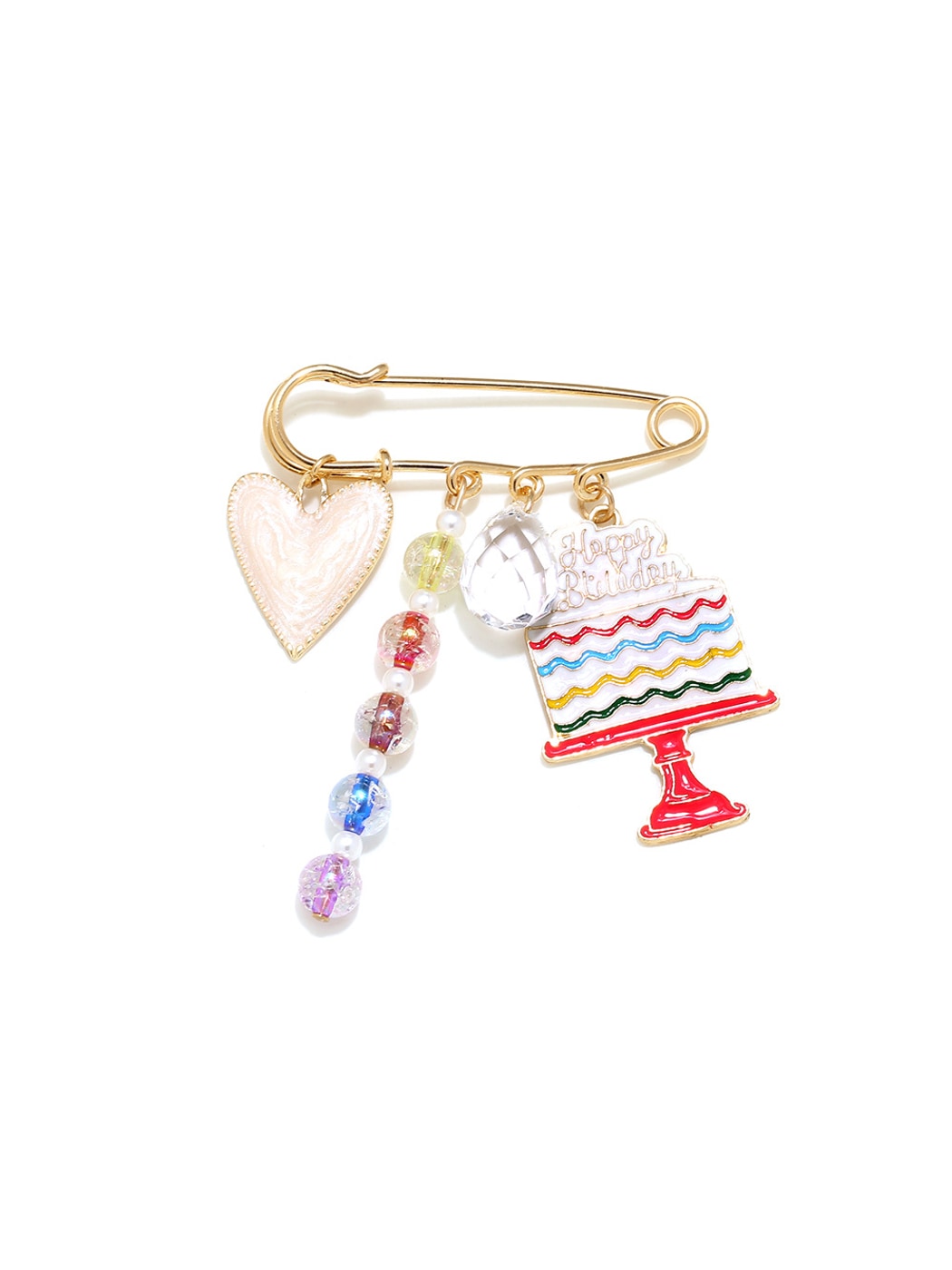 Brovia - Heart Detail Cake Charm Pin Brooch