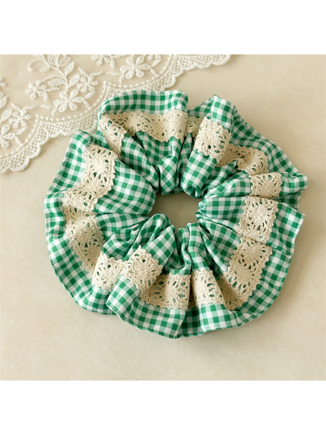 Gifty - Lace Trim Floral High Elasticity Scrunchie