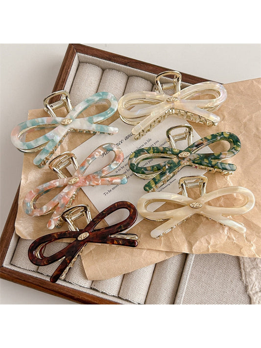 Beau - Minimalist Acetate Bow Design Claw Clip