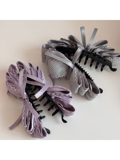 Beau - Three Layer Bow Decorative Banana Clip