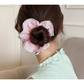 Gifty - Striped Heart Button High Stretch Scrunchie