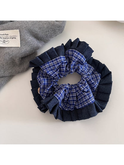 Gifty - Retro Plaid Pleated Hair Loop