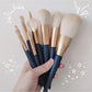 Smoosh 12 Piece Blue Makeup Brush showing plaid pattern