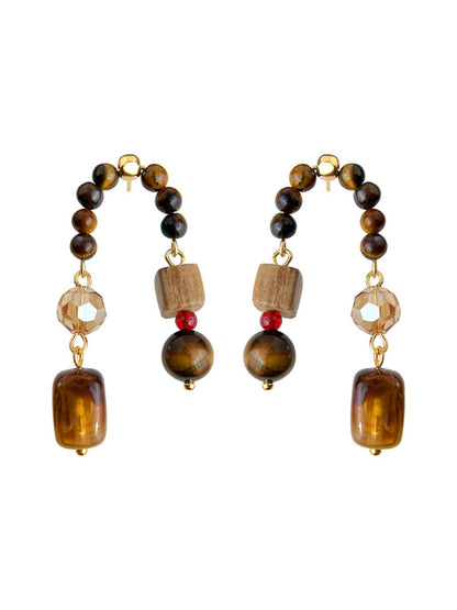 Earedge - Retro Maillard Literary Drop Earrings