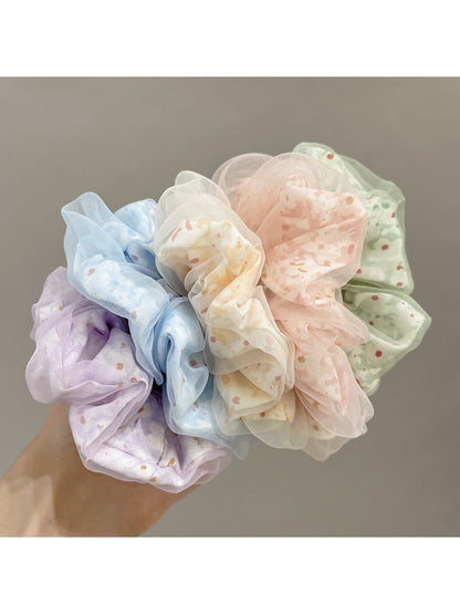 Gifty -  Double-Layer Mesh Daisy Scrunchies