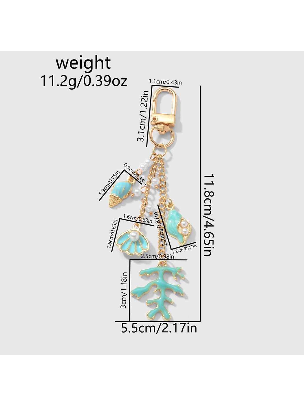 Keypus - Seaweed Motif Alloy Chain Pendant Keychain