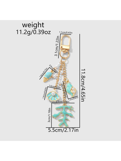 Keypus - Seaweed Motif Alloy Chain Pendant Keychain