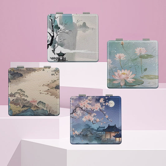 Mirroray - Retro Landscape Print Foldable Compact Mirror