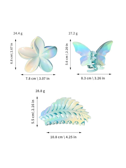 Beau - Gradient Plastic Flower Design Claw Clip