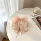 Beau - Layered Bow Floral Pattern Ponytail Claw Clip