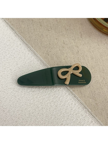 Beau - Bow Embellished Oval Hair Clip