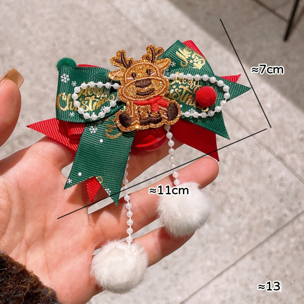 Beau - Christmas Style Bow Bell Design Hair Clip