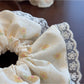 Gifty - Lace Trim Floral Scrunchie Sweet Bow