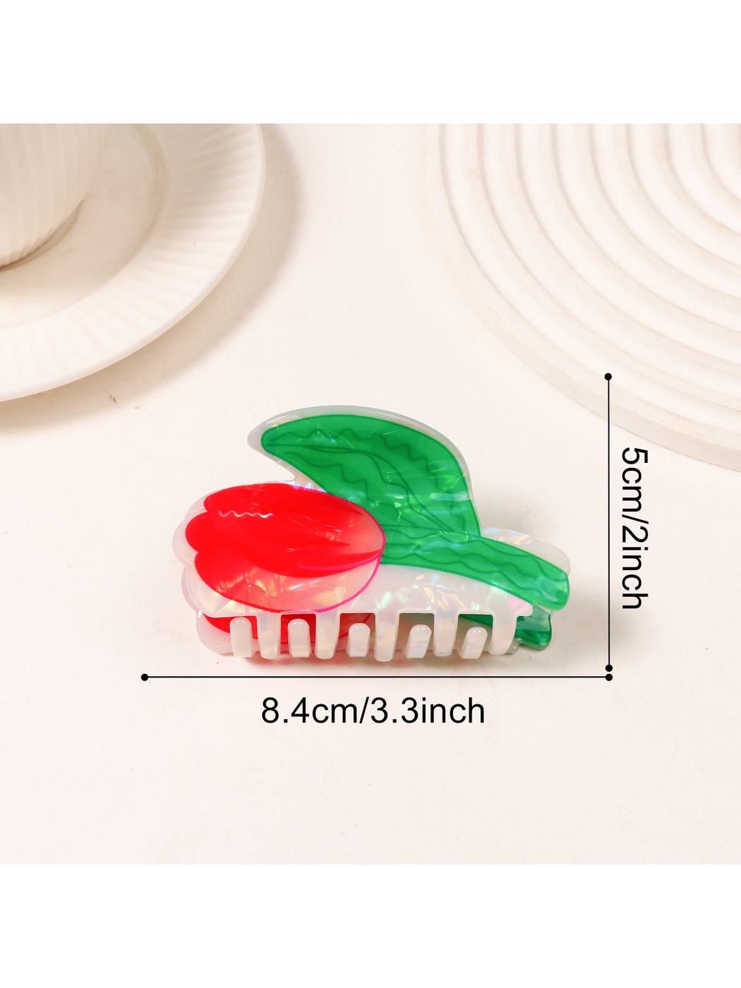 Beau - Sweet Floral Glossy PVC Hair Claw Clip