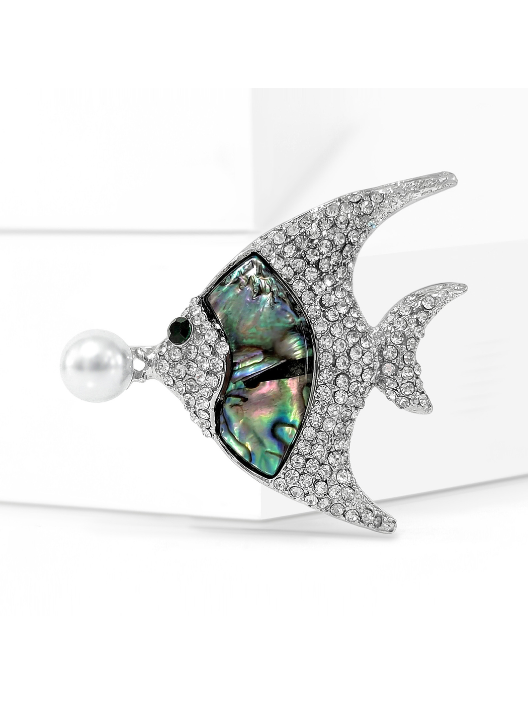 Brovia - Silver Tone Tropical Fish Alloy Brooch Pin