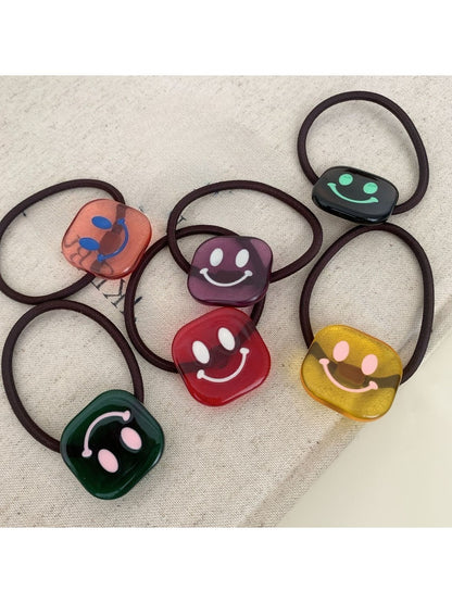 Gifty - Block Smiley Face Hair Tie