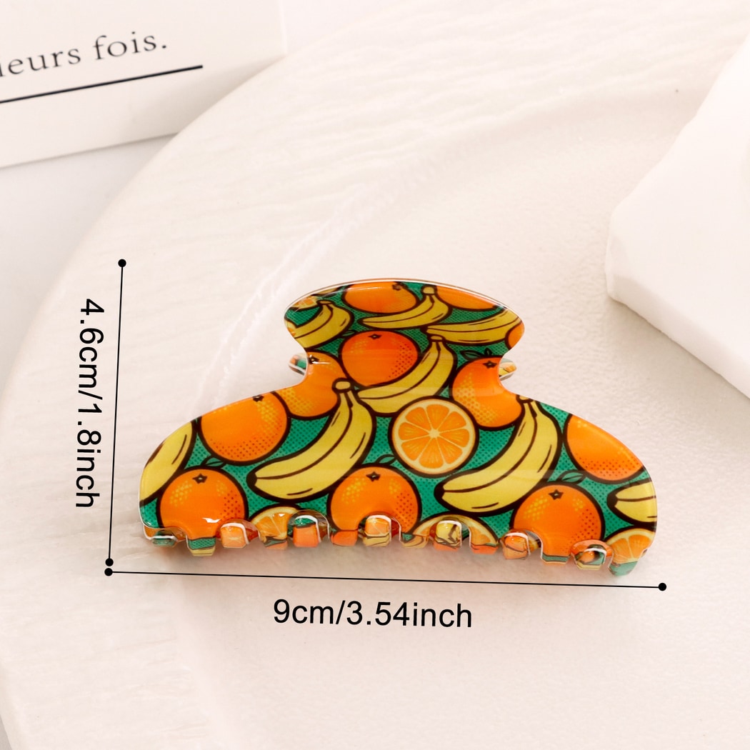 Beau - Fruit Theme Print Casual Claw Clip