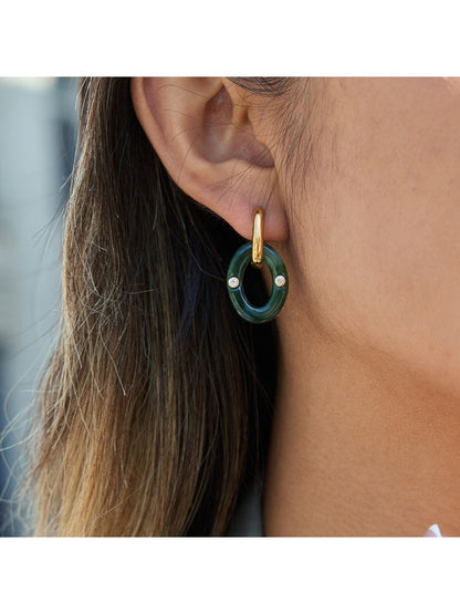Earedge - Vintage Ombré Hoop Drop Earrings
