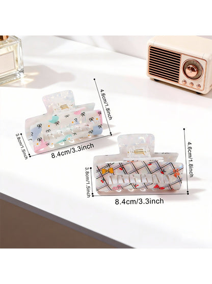 Beau - Elegant Plaid Square Hair Claw Clip