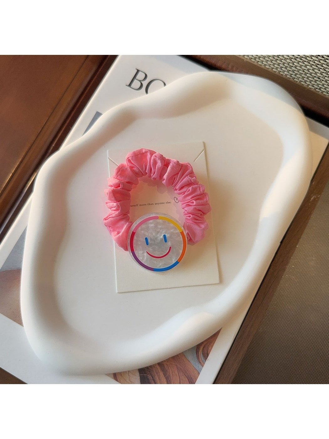 Gifty - Cute Acrylic Bear Smiley Flower Hair Tie