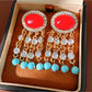 Earedge - Vintage Oval Rhinestone Tassel Earrings