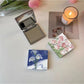 Mirroray - Floral Print Square Compact Mirror