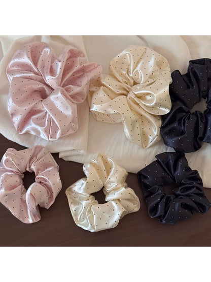 Gifty - Polka Dot Ruched Satin Finish Scrunchie