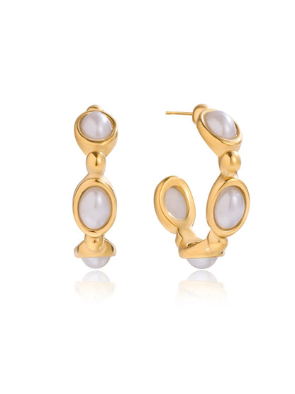Earedge - Elegant C Shaped Hoop Earrings
