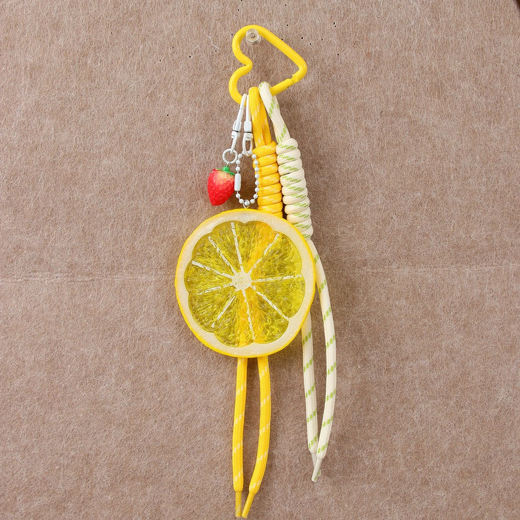 Keypus - PVC Lemon Shaped Rope Bag Charm Keychain