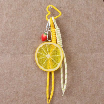Keypus - PVC Lemon Shaped Rope Bag Charm Keychain