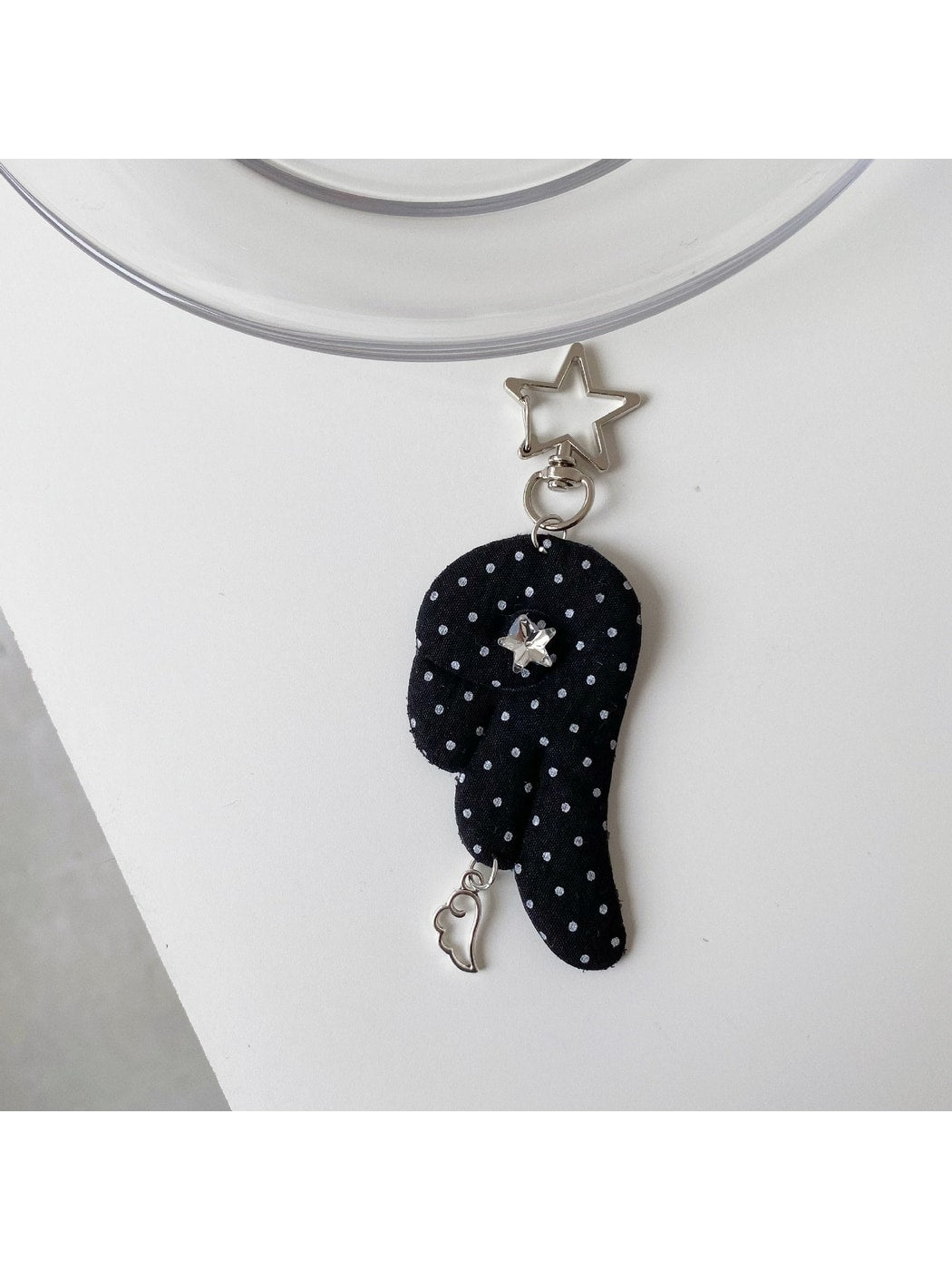 Keypus - Retro Angel Wing Fabric Charm Alloy Keychain