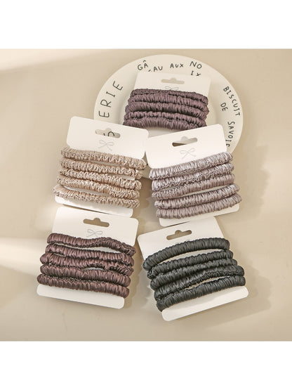 Gifty - Solid Color Crinkle Hair Tie Set